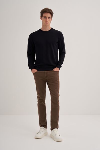 Cazador 56100 Siyah Erkek Bisiklet Yaka 2 İplik Slim Fit Sweatshirt