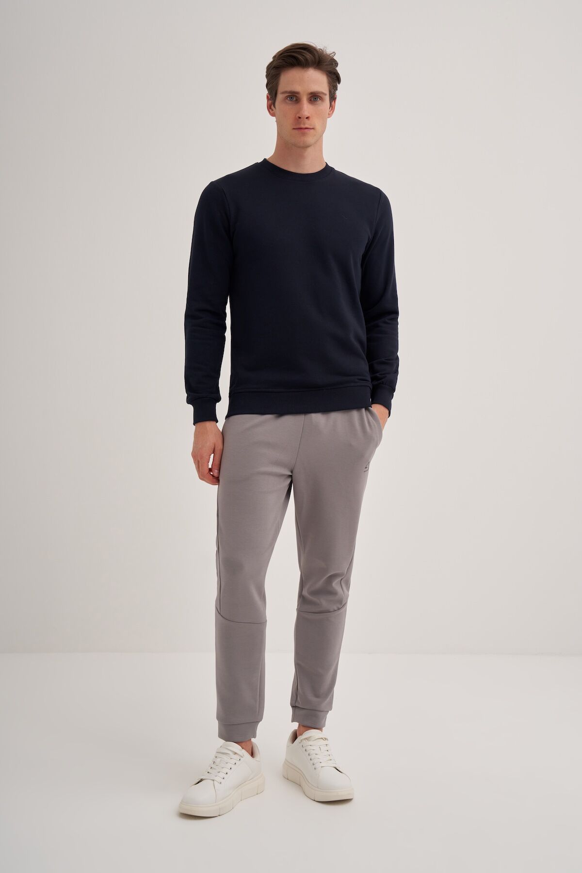Cazador 56100 Lacivert Erkek Bisiklet Yaka 2 İplik Slim Fit Sweatshirt