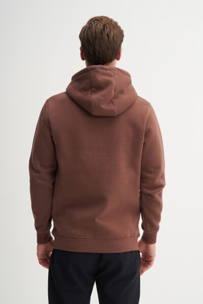 Cazador 53605 Kahve Erkek Regular Fit Kapüşonlu Kanguru Cepli Sweatshirt