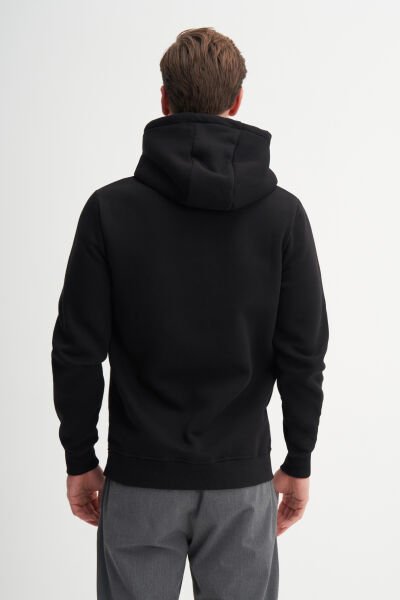 Cazador 53605 Siyah Erkek Regular Fit Kapüşonlu Kanguru Cepli Sweatshirt