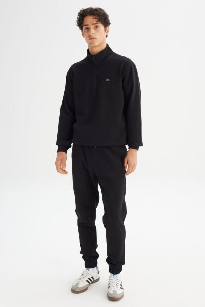 LEE L2520312001 Siyah Erkek Yarım Fermuarlı Regular Fit Sweatshirt