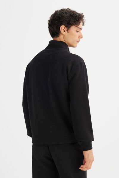 LEE L2520312001 Siyah Erkek Yarım Fermuarlı Regular Fit Sweatshirt