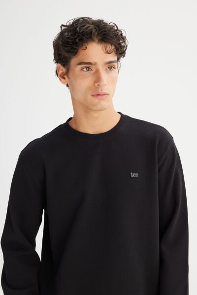 LEE L2520308001 Siyah Erkek Bisiklet Yaka Regular Fit Sweatshirt
