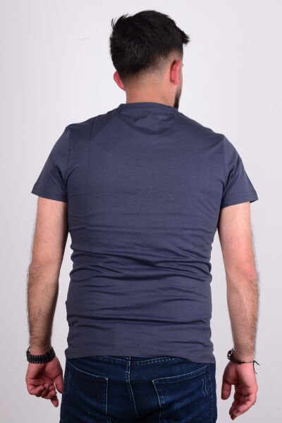 Cazador 24YCEEO04024 Antrasit Erkek Slim Fit Bisiklet Yaka Dar Kesim Yazı Detaylı Tşört