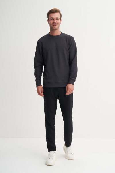 Cazador 51520 Antrasit Erkek Bisiklet Yaka Slim Fit Sweatshirt