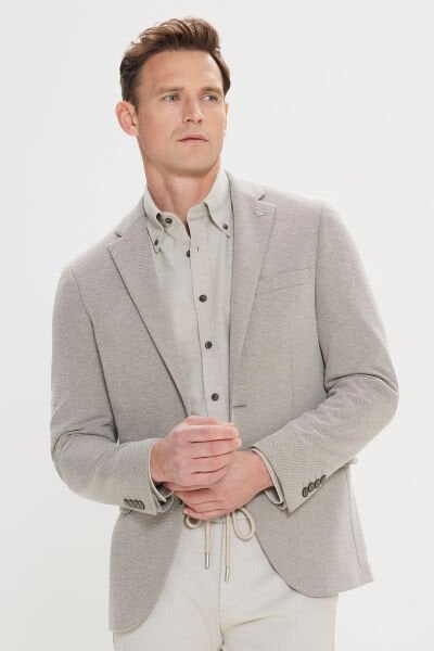 Altınyıldız 4A0424200014 Haki Erkek Slim Fit 6 Drop Mono Yaka Cep Detaylı Ceket