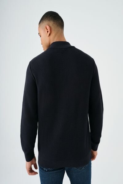 Loft LF2037256 Lacivert Erkek Yarım Fermuarlı Triko Sweat