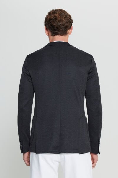 Altınyıldız ACE004252196 Siyah Erkek 6 Drop Slim Fit Astarsız Ceket