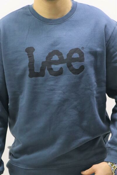 Lee L80XTJTG  Erkek Koyu Gri Bisiklet Yaka Sweatshırt
