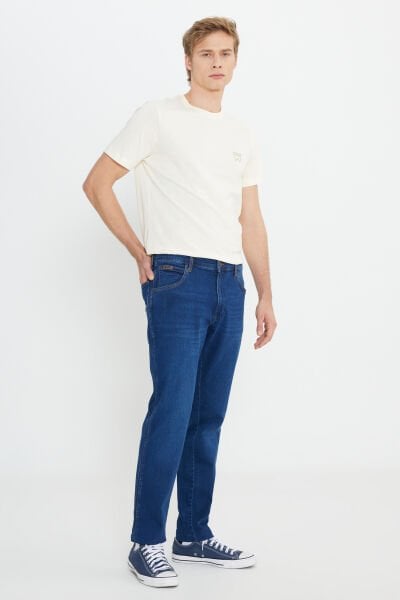 Wrangler W12T01439Z Texas Taper Lacivert Erkek Kot Pantolon