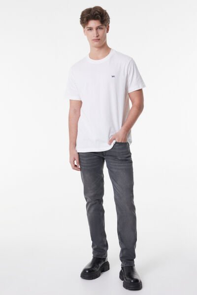 Lee L60UFQ12  Erkek Beyaz  Bisiklet Yaka T-shirt