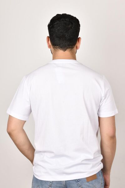 Lee L60UFQ12  Erkek Beyaz  Bisiklet Yaka T-shirt