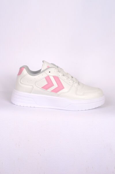 Hummel 900725-9144 HML KAYNO Bağcıklı Ortapedik Taban Deri Beyaz-Pembe Kadın Spor Ayakkabı