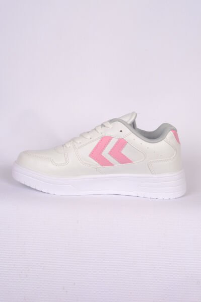 Hummel 900725-9144 HML KAYNO Bağcıklı Ortapedik Taban Deri Beyaz-Pembe Kadın Spor Ayakkabı