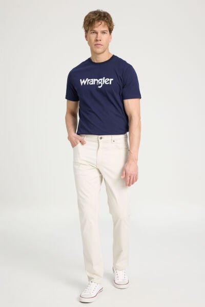 Wrangler W12SEAB26 Texas Slim Krem Erkek Keten Pantolon