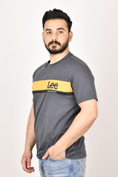 Lee L211918003  Antrasit Bisiklet Yaka Erkek T-shirt