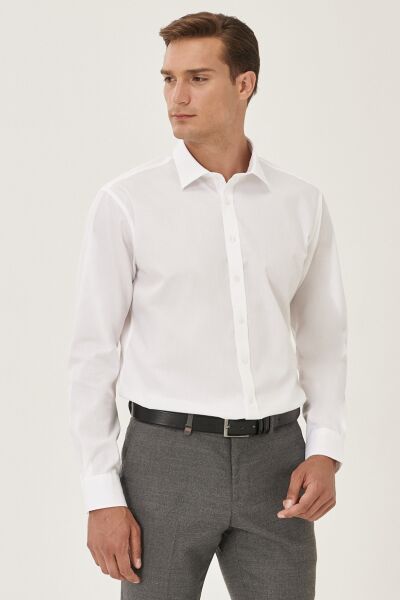 Altınyıldız YDA2000000019 Beyaz Erkek Non İron Comfort Fit Normal Kesim Normal Yaka Uzun Kol  Gömlek
