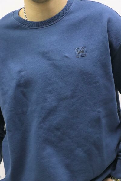 Lee L84VTJ54 Erkek Mavi Bisiklet Yaka Sweat
