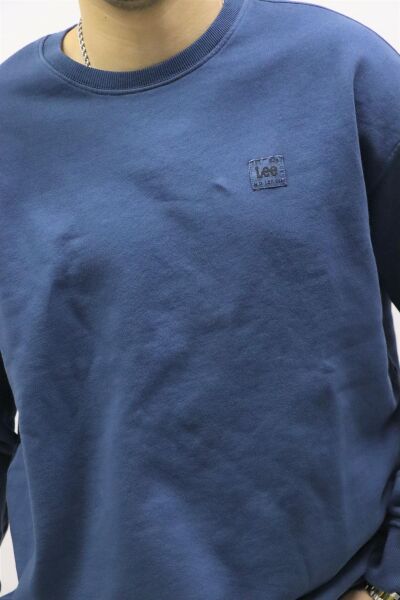 Lee L84VTJ54 Erkek Mavi Bisiklet Yaka Sweat