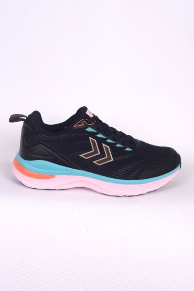 Hummel 900696-2761 HML PLAX Üstü Fileli Ve Bağcık Detaylı Ortapedik Taban Siyah-Pembe Kadın Spor Ayakkabı