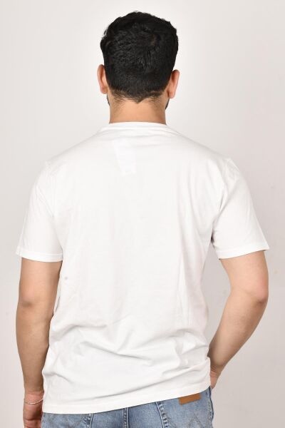 Lee L65QAI12 Erkek Beyaz Bisiklet Yaka T-shirt