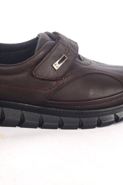 Bulldozer 250712 Deri Ortapedik Tabanlı Yumuşak Deri Geniş Taban Destekleyicili Kahverengi Kadın Kışlık Ayakkabı