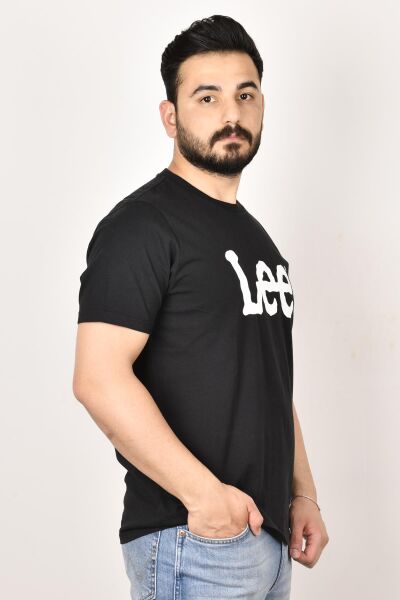 Lee L65QAI01 Erkek Siyah  Bisiklet Yaka T-shirt