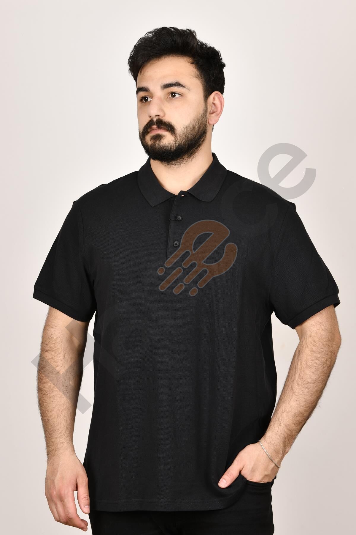 Cazador 22YCEEOB4613  Erkek Siyah Polo Yaka  T-shırt