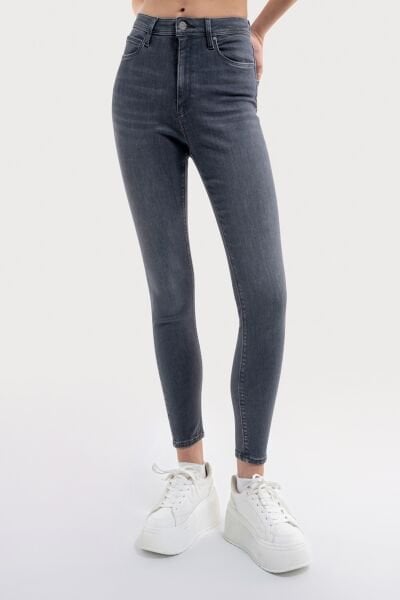 Loft 2034216 Gri Kadın Natalie Skinny Fit Yüksek Bel Dar Paça Kot Pantolon