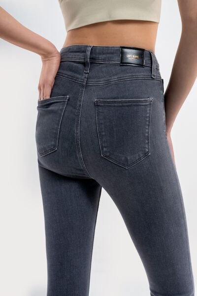 Loft 2034216 Gri Kadın Natalie Skinny Fit Yüksek Bel Dar Paça Kot Pantolon