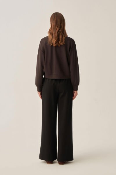 Allday BOB73036AL0 Siyah Kadın Pamuklu Bol Paça Eşofman Altı