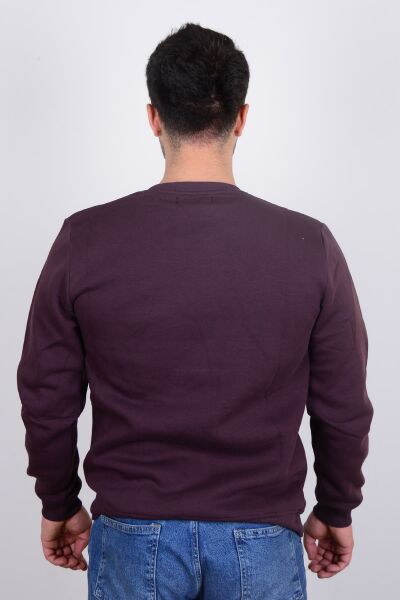 Cazador5128 Vişne Çürüğü Cazador Baskılı Bisiklet Yaka Erkek Sweat
