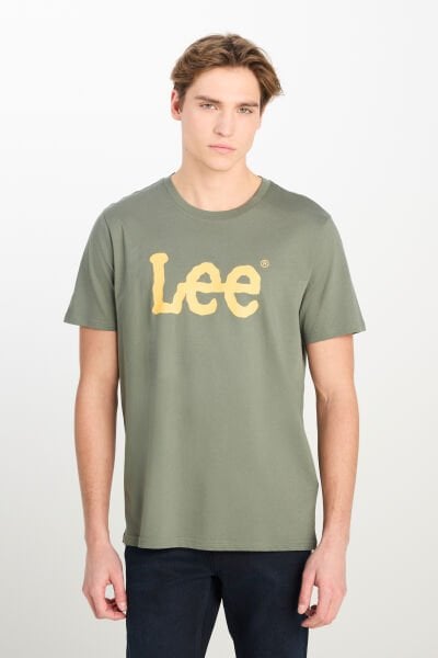 Lee ML65QAI801 Haki Erkek Regular Fit Normal Kesim %100 Pamuk Bisiklet Yaka Tişört