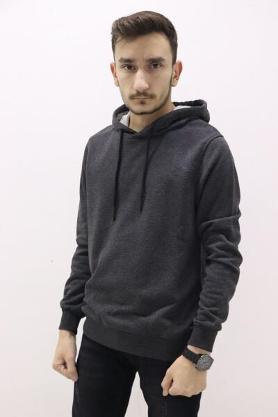 Cazador 22KCEEO05611 Erkek Koyu Gri Kapüşonlu Sweat