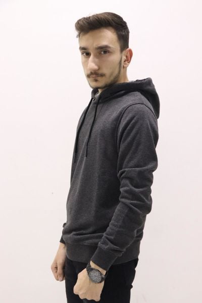 Cazador 22KCEEO05611 Erkek Koyu Gri Kapüşonlu Sweat
