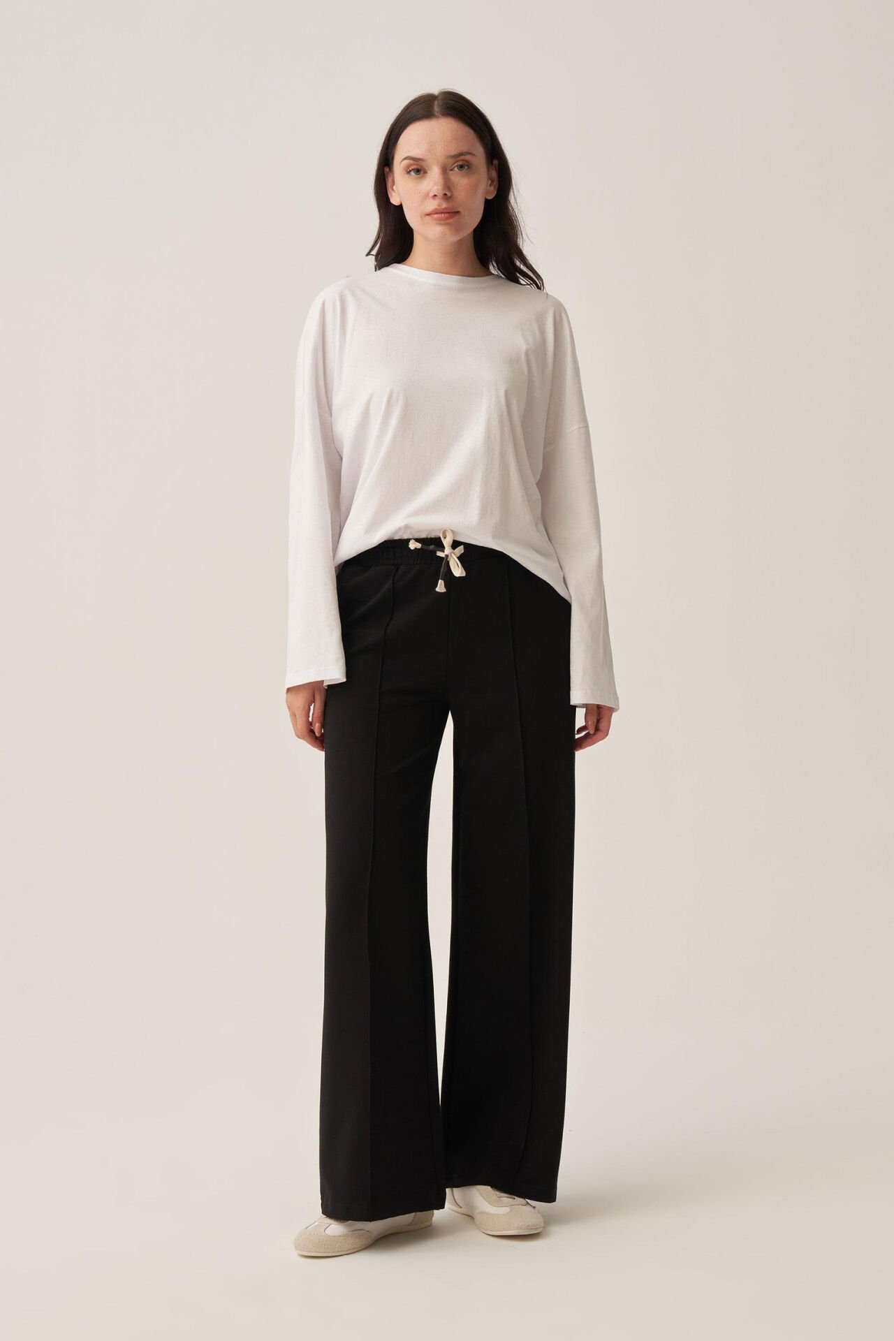 Allday BOB73028AL0 Siyah Kadın Yumuşak Dokulu Bol Paça Eşofman Altı