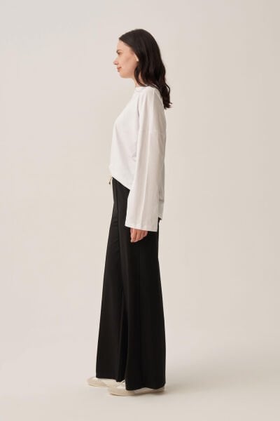 Allday BOB73028AL0 Siyah Kadın Yumuşak Dokulu Bol Paça Eşofman Altı