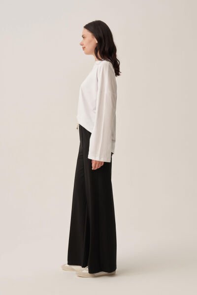 Allday BOB73028AL0 Siyah Kadın Yumuşak Dokulu Bol Paça Eşofman Altı