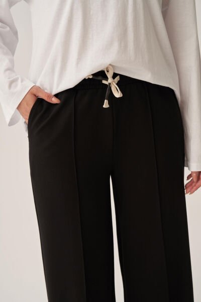 Allday BOB73028AL0 Siyah Kadın Yumuşak Dokulu Bol Paça Eşofman Altı