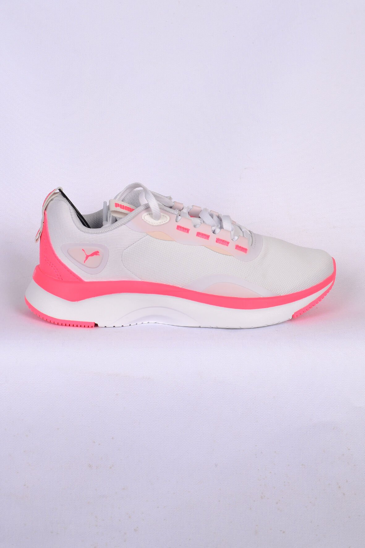Puma 397673 02 Softride Orla Bağcıklı Ortapedik Taban Yab Destekli Beyaz-Pembe Kadın Spor Koşu Ayakkabısı