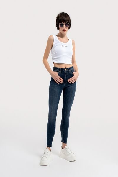 Loft 2036025 Mavi Kadın Natalie Skinny Fit Yüksek Bel Dar Paça Kot Pantolon