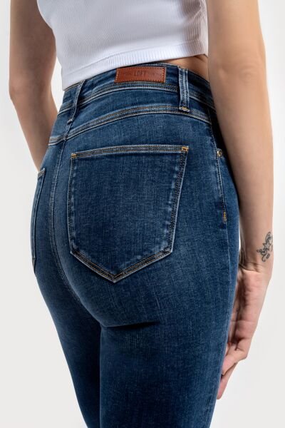 Loft 2036025 Mavi Kadın Natalie Skinny Fit Yüksek Bel Dar Paça Kot Pantolon
