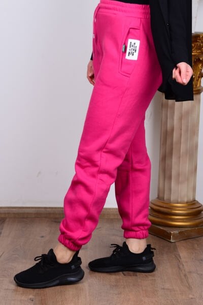 Hellie MP-1243 Pembe Beli Ve Paçası Lastikli Kadın Eşofman Altı
