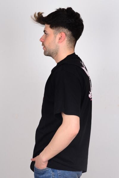 Wrangler W231233001 Siyah Arkası Baskılı Bisiklet Yaka Erkek T-shirt