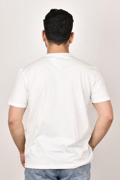 Lee L68TYSMK  Erkek Beyaz  Bisiklet Yaka T-shirt