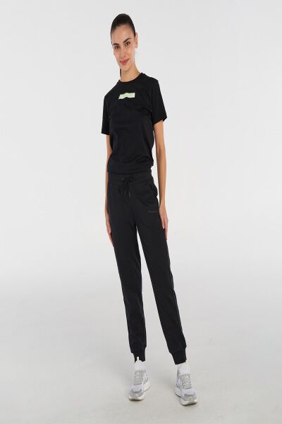 HUMMEL 931986 Ella Pans Siyah Kadın Belden Lastik Ve İp Detaylı Paçası Lastikli Eşofman Altı