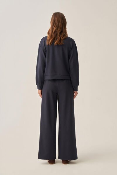 Allday BOB73036AL0 Lacivert Kadın Pamuklu Bol Paça Eşofman Altı