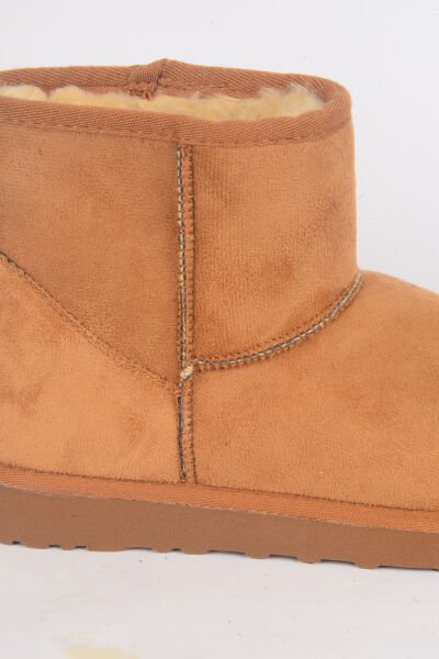 Pierre Cardin 52127 Düz Taban İçi Yünlü Dış Dikiş Görselli Süet Taba Kadın Kışlık Bot