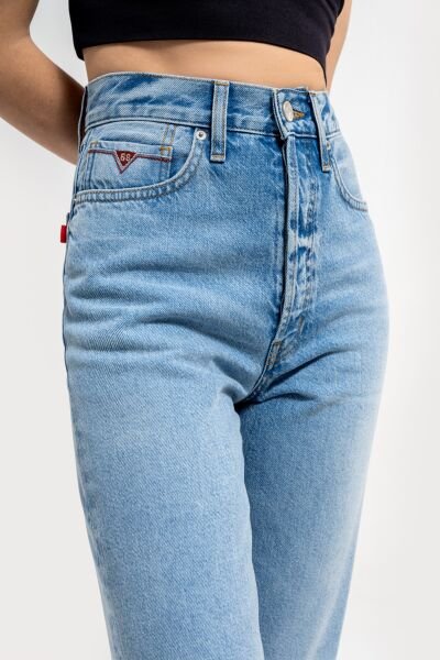 Loft 2036180 Mavi Kadın Vıntage Straıght Regular Fit Yüksek Bel Normal Kesim Geniş Paça %100 Pamuk Kot Pantolon