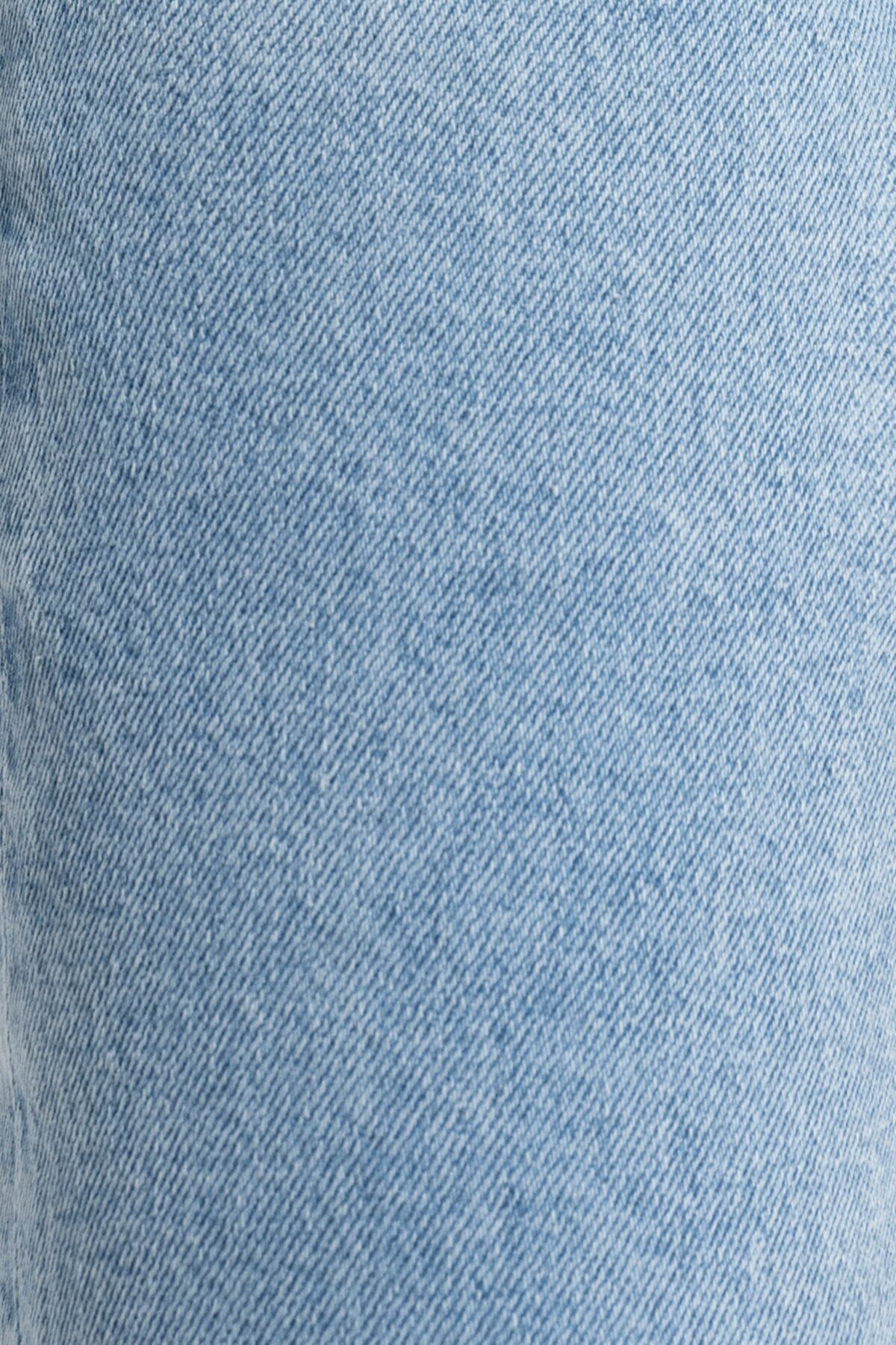 Loft 2036180 Mavi Kadın Vıntage Straıght Regular Fit Yüksek Bel Normal Kesim Geniş Paça %100 Pamuk Kot Pantolon